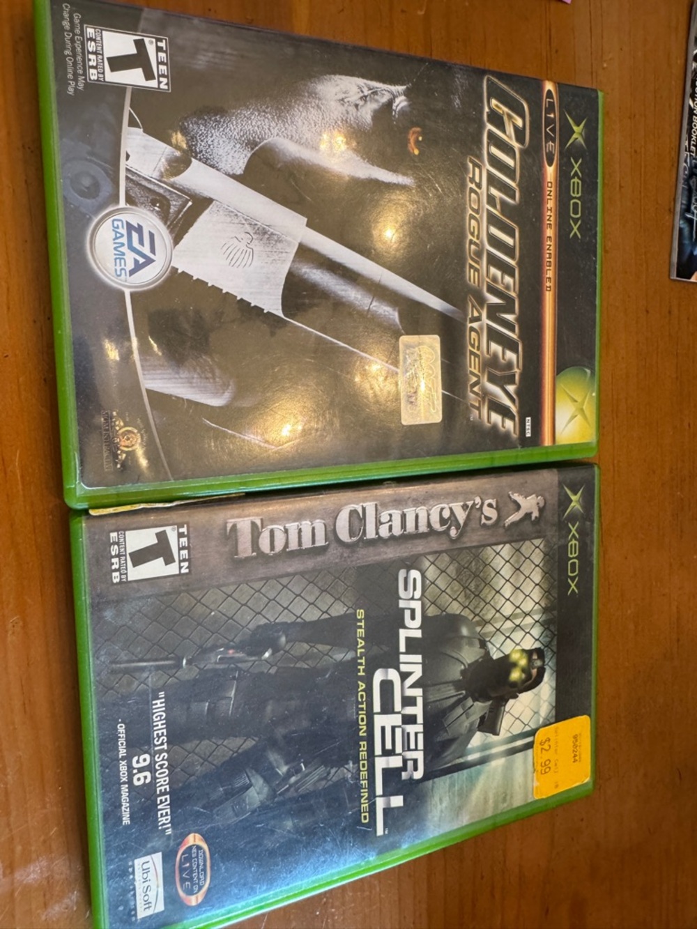 Tom Clancy's Splinter Cell & GoldenEye Rogue Agent Xbox Game Lot - Black/Green